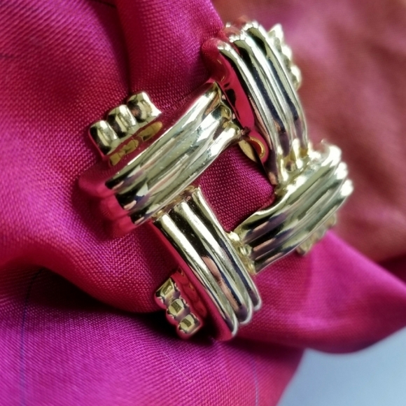 Vintage scarf clip gold tone diamond shape - Picture 8 of 9